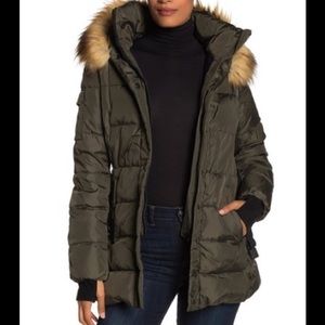 S13 SAM. Karlie Faux Fur Quilted Parka Medium